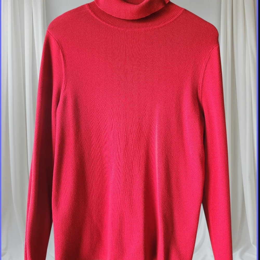 Chico's Size 2 Vibrant Red Knit Top